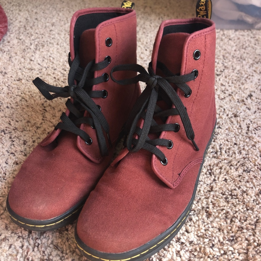 Dr. Martens Shoreditch Red Canvas Boots